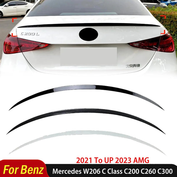 For Mercedes Benz W206 C Class C200 C260 C300 2021 To 2023 AMG Style Rear Sport Spoiler Wing Styling Auto Accessories Body Kit