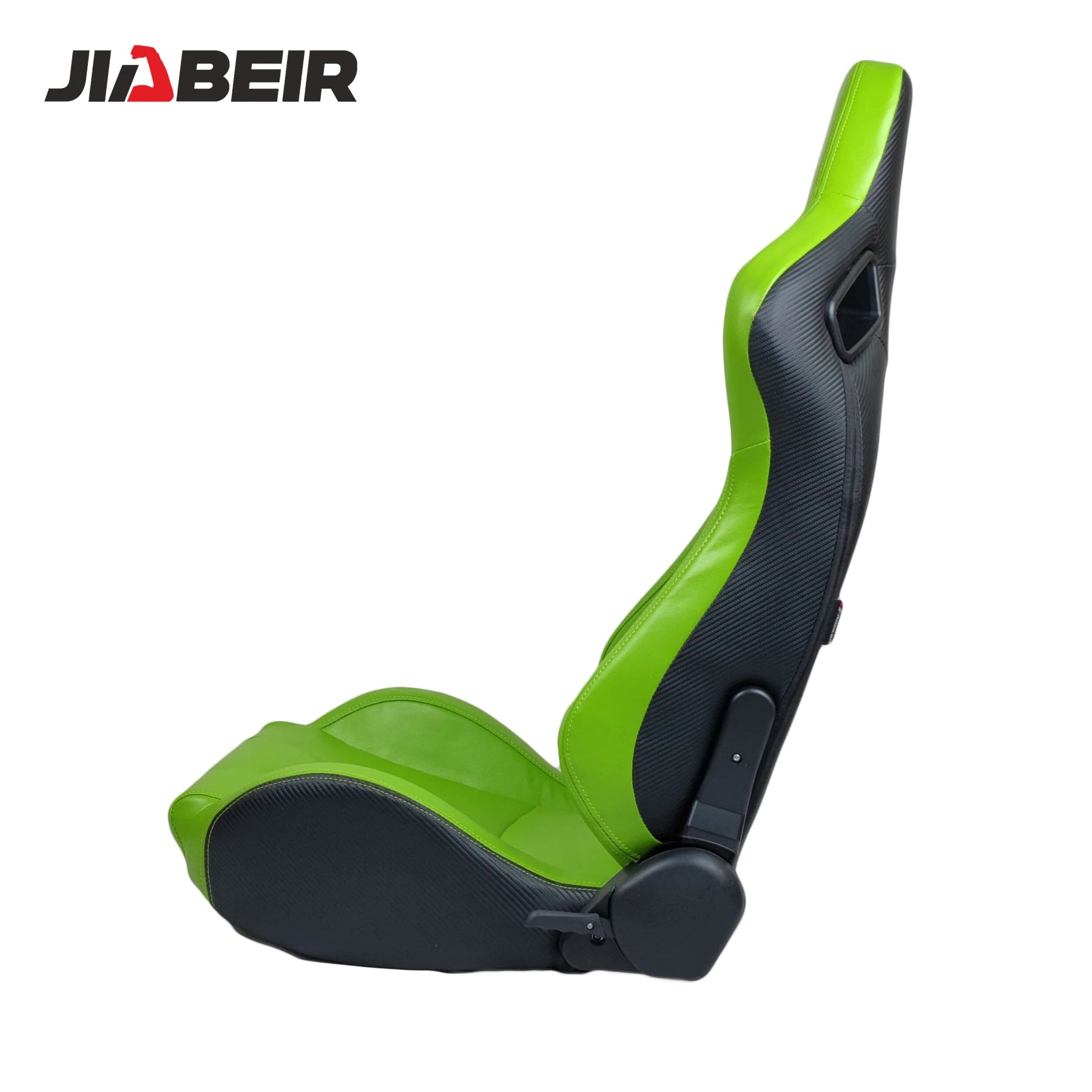 2PCS Universal Custom LOGO Green PU Leather Sport Bucket Racing Car Seats