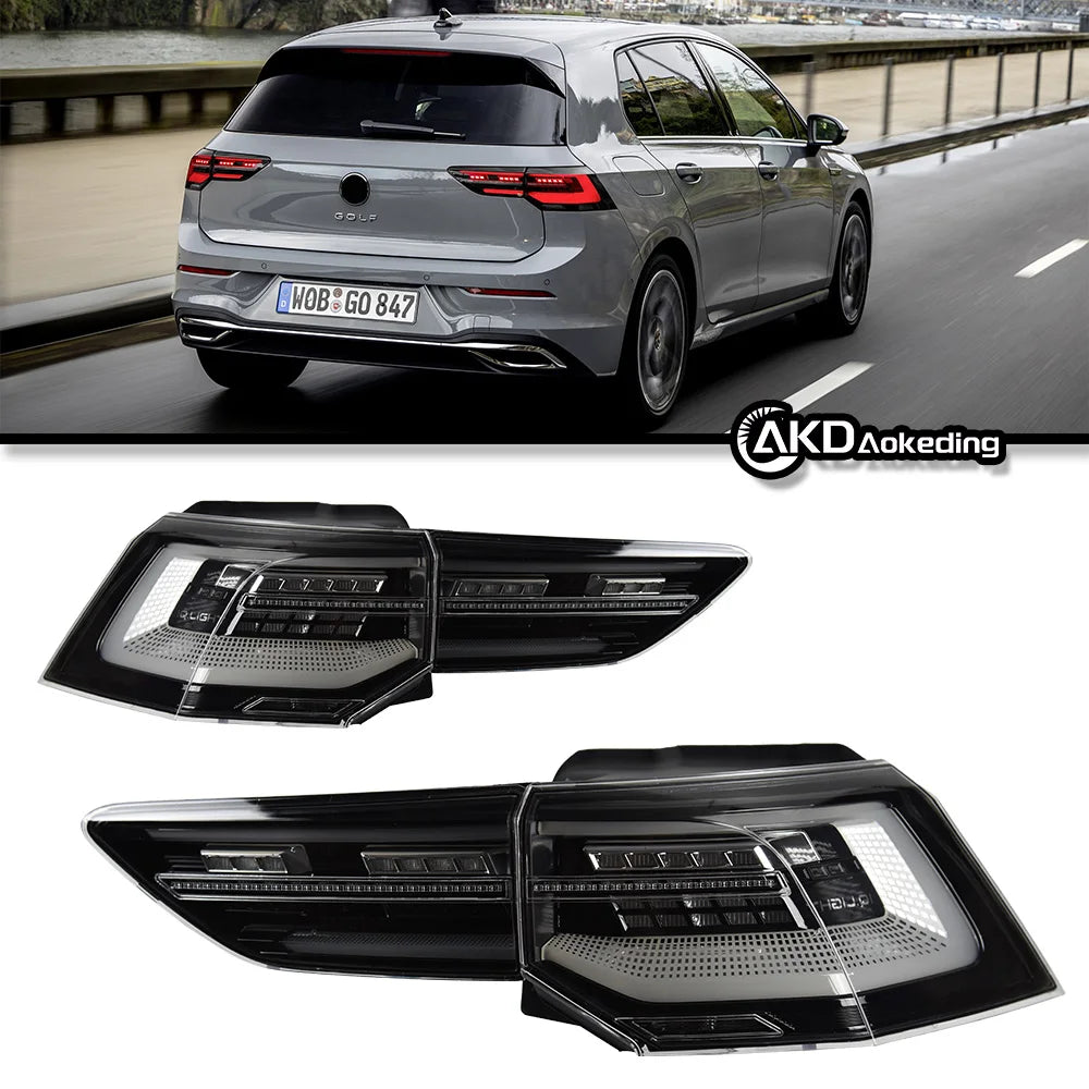 AKD Car Styling Tail Lamp for Golf 8 Tail Lights 2020-2021 Golf 8 LED Tail Light Golf MK8 Rear Stop DRL Brake Auto Accessories