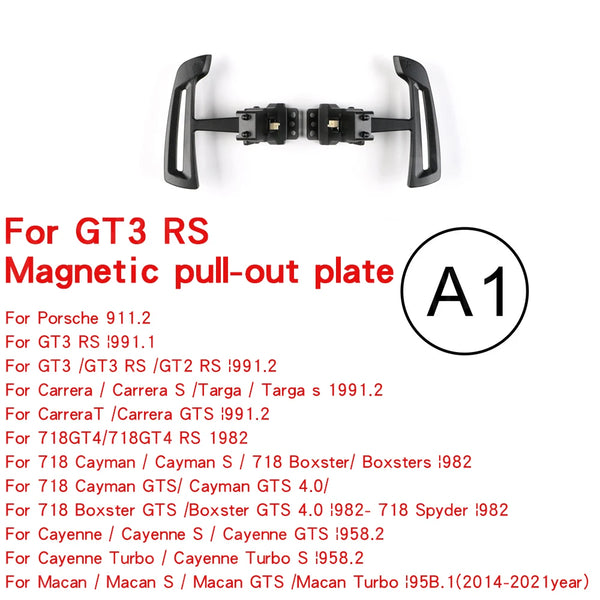 For Porsche 911.2 GT3 RS GT2 Carrera 718 GT4 Cayman Boxster Cayenne GTS Macan Interior Steering Wheel Magnetic Paddle Shift Pad