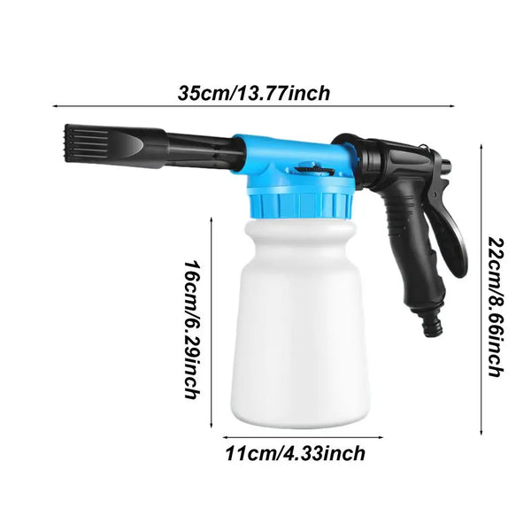 Foam Cannon for Garden Hose – 1L Handheld Pressurized Soap Foam Sprayer