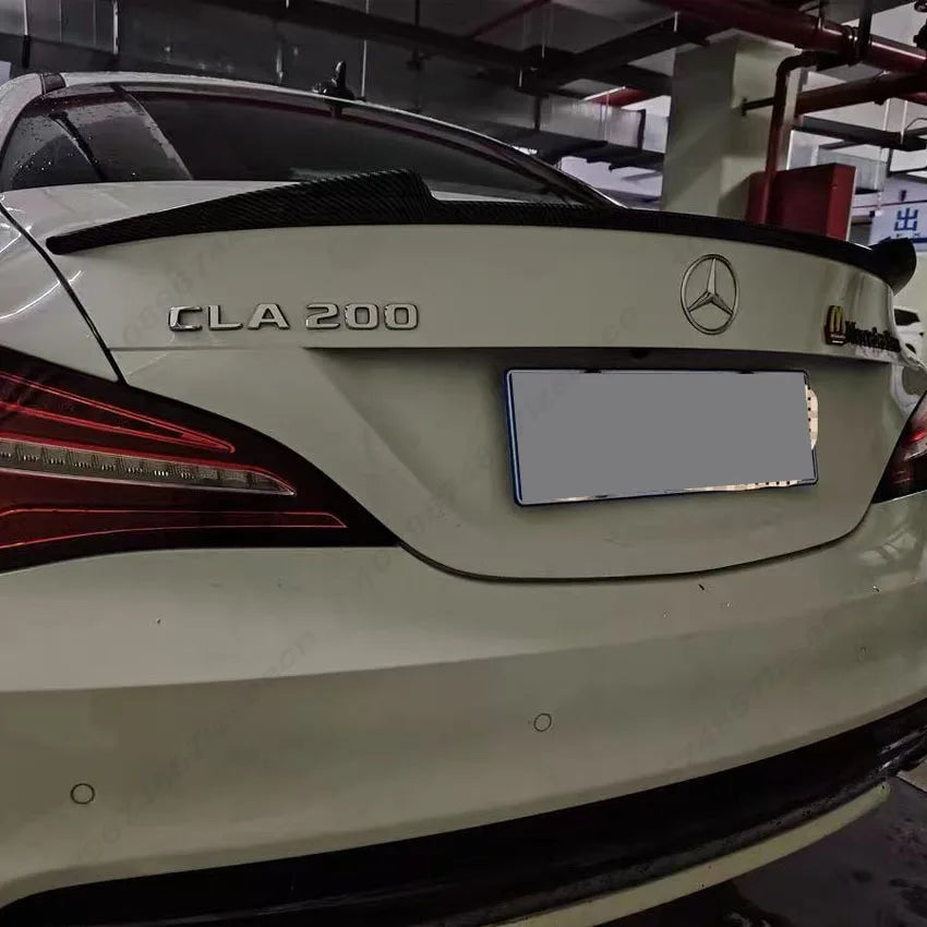For Mercedes CLA C117 CLA180 CLA200 CLA260 CLA45 AMG 2013-2018 Car Rear Boot Trunk Spoiler Wing Body kit Gloss Black Carbon Look