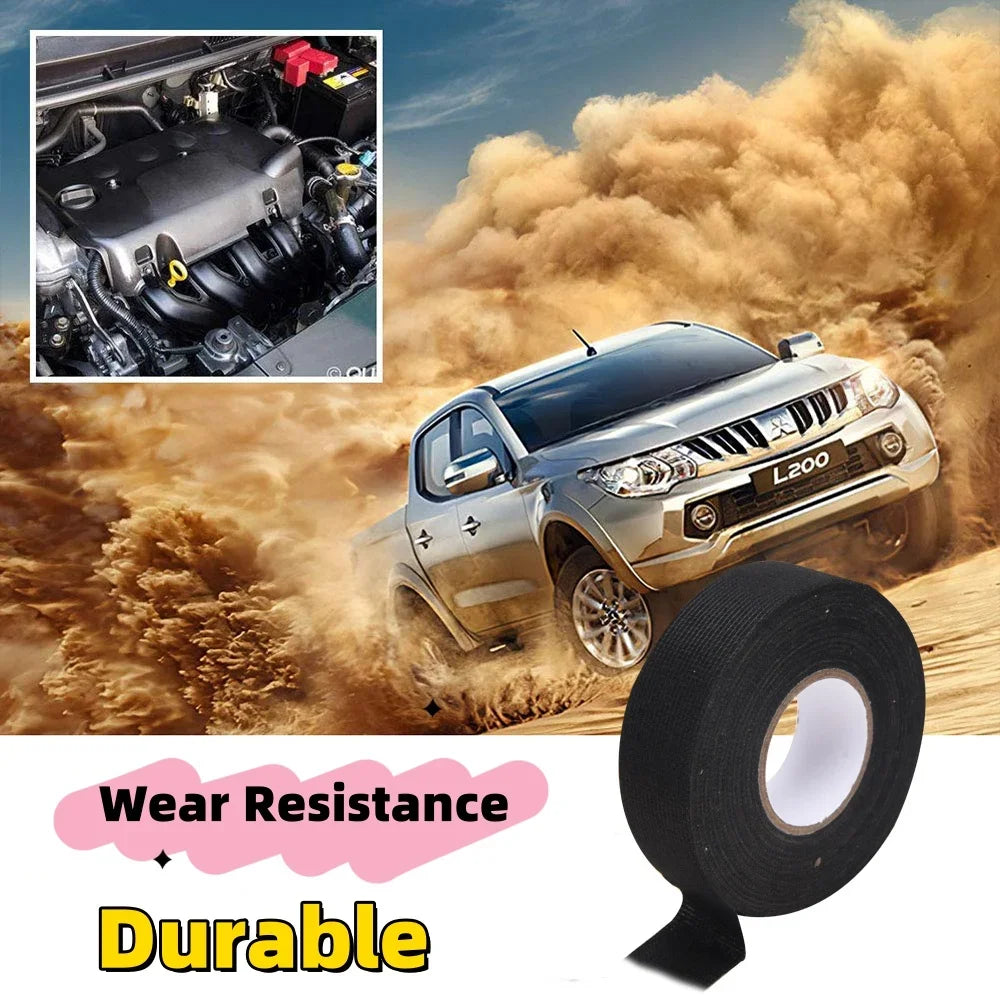 Auto Car Cable Wiring Harness Tape Heat-resistant Adhesive Cloth Fabric Tape Loom Protection Retardant Tape Stickers Accessories