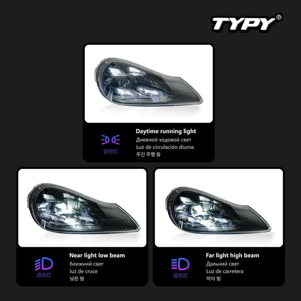 TYPY Car For Porsche Cayenne 957 Headlight 2007-2010 Upgraded Styling New LED Headlight Dynamic Turn Signal Lamp Car Accessories