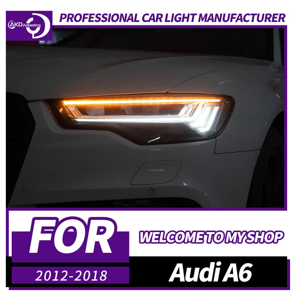 AKD Head Lamp for Audi A6 C7 LED Headlight 2012-2018 Headlights A6 C7 DRL Turn Signal High Beam Angel Eye Projector Lens