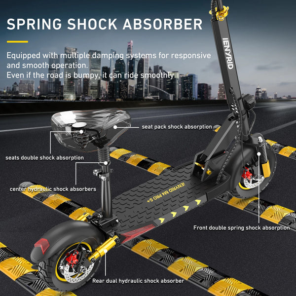 IENYRID M4 Pro S+Electric Scooter 800W Motor 48V 12.5AH Battery 10"Tire Escooter 45km/h Max 40-50KM Range Disc Brake LCD Display