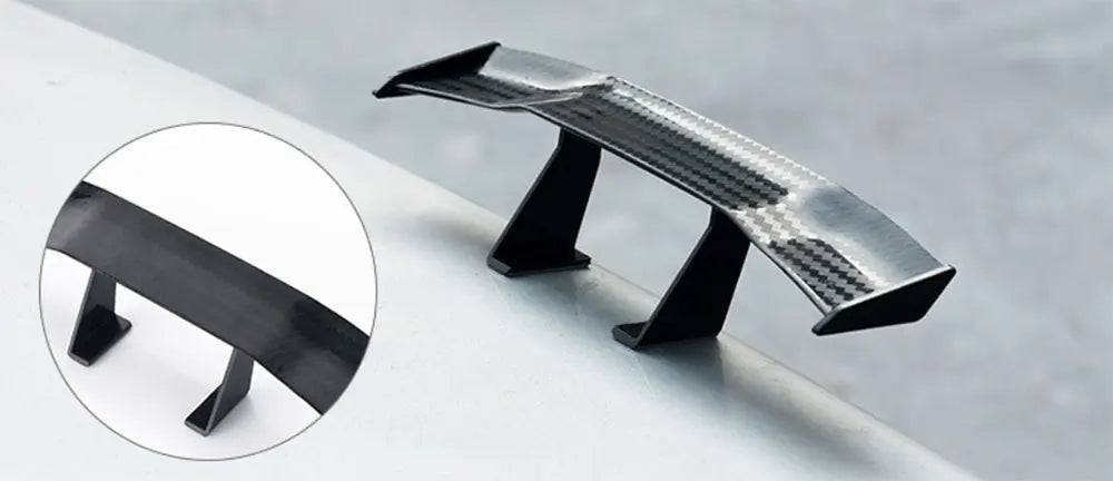 Carbon Look Car Rear Spoiler Mini Wings Small Model Decoration ABS Auto Accessories Black Blue Red White Grey Winglet