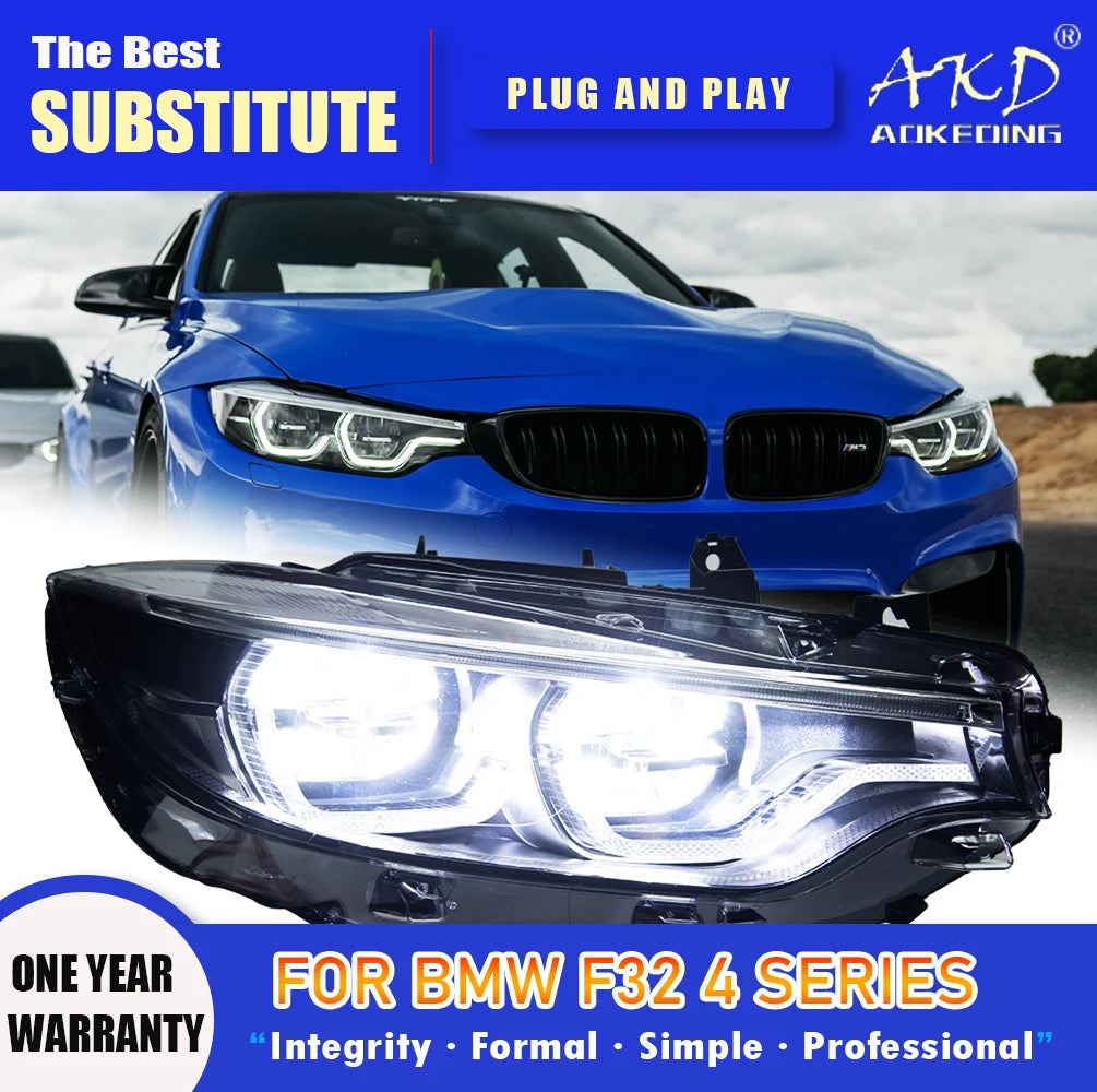 AKD Head Lamp for BMW F32 F36 M4 F82 LED Headlight 2013-2019 Headlights 425I DRL Turn Signal High Beam Angel Eye Projector Lens