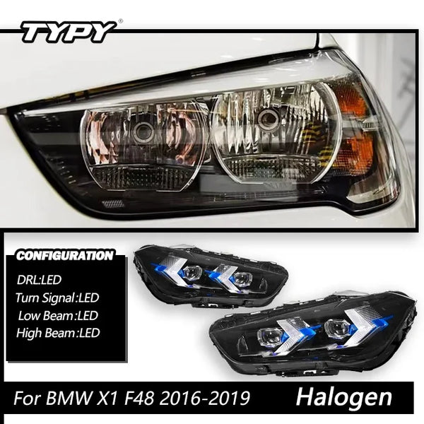 TYPY Car For BMW X1 F48 F49 LED Headlight 2016-2019 Upgrade Modified New DRL Dynamic Turn Signal LED Headlight Auto Accessories