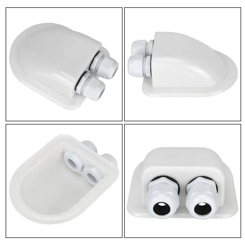 Caravan Solar Car Junction Box Cable Entry Gland Box Roof Wire Entry Cable Connector Holder Dual Hole Automotive Accessories