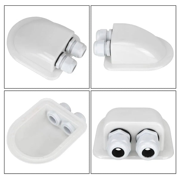 Caravan Solar Car Junction Box Cable Entry Gland Box Roof Wire Entry Cable Connector Holder Dual Hole Automotive Accessories