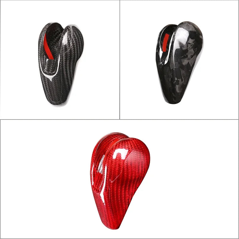 Real Carbon Fiber Car Gear Shift Head Cover Trim For Porsche MACAN 718 911 Panamera 970 Cayman Boxster 2009-2021 Car Accessories