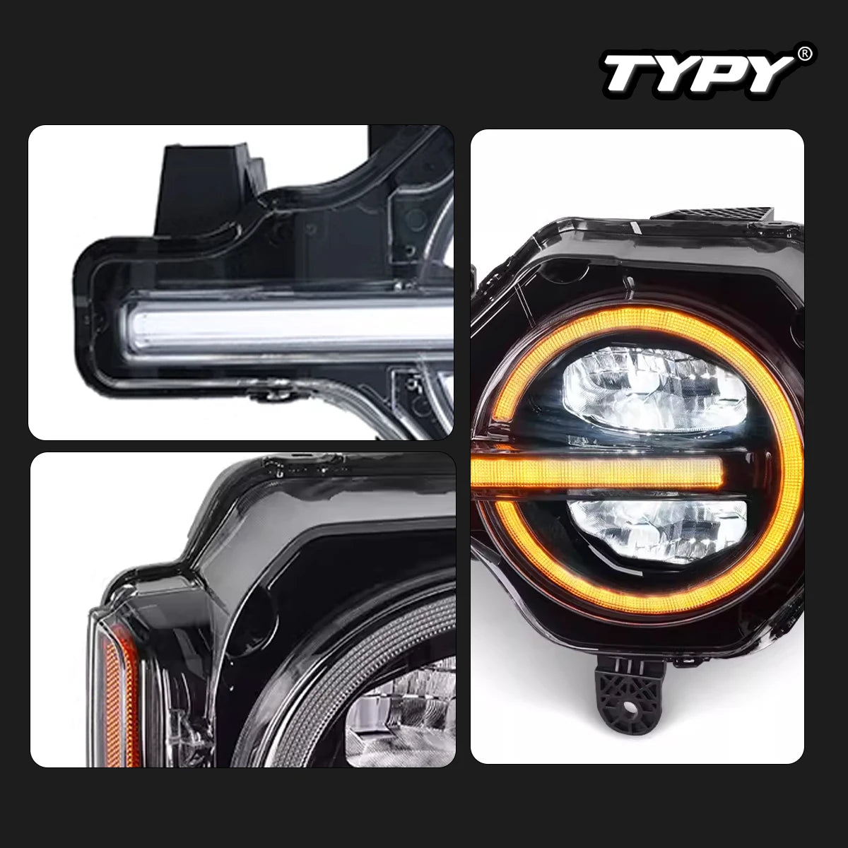 TYPY Car Headlights For Ford Bronco 2020-2024 LED Car Lamps Daytime Running Lights Dynamic Turn Signals Car Accessories