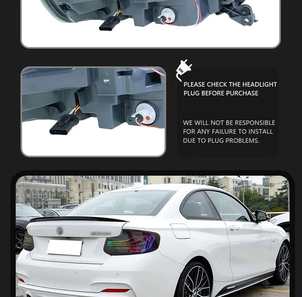 TYPY Car Taillight For BMW 2 Series F22 Tail Lamp 2014-2021 RGB LED Projector Tail Lamp New Running Lights Water Turn Signal