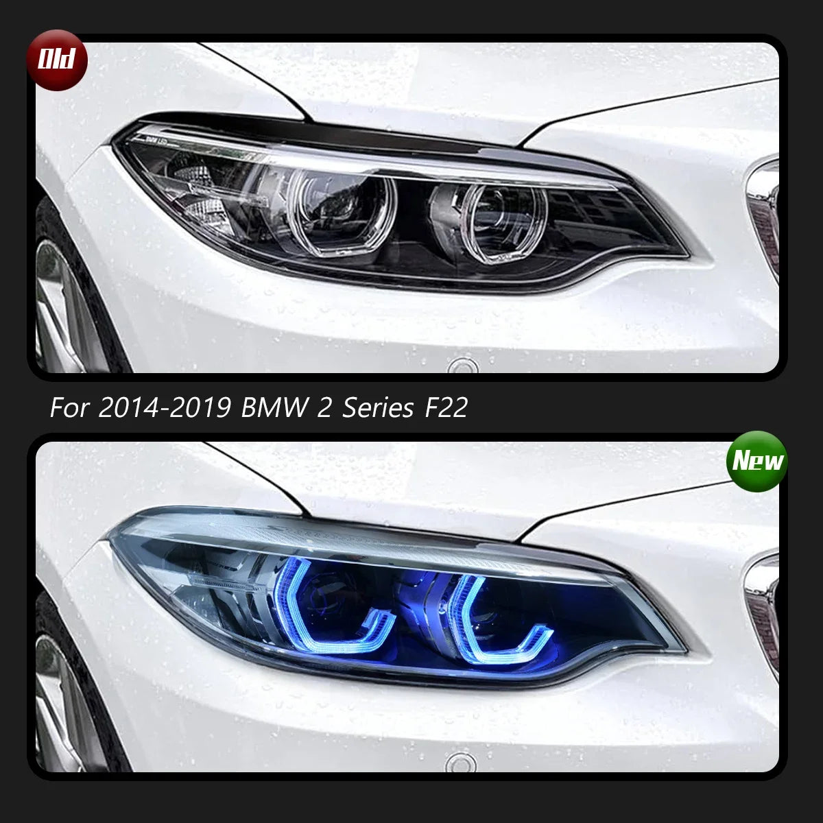 TYPY New LED Head Lamp Upgrade Modified For BMW 2 Series F22 RGB Headlight 2014-2019 Dynamic Signal Head Lamp Auto Accessories