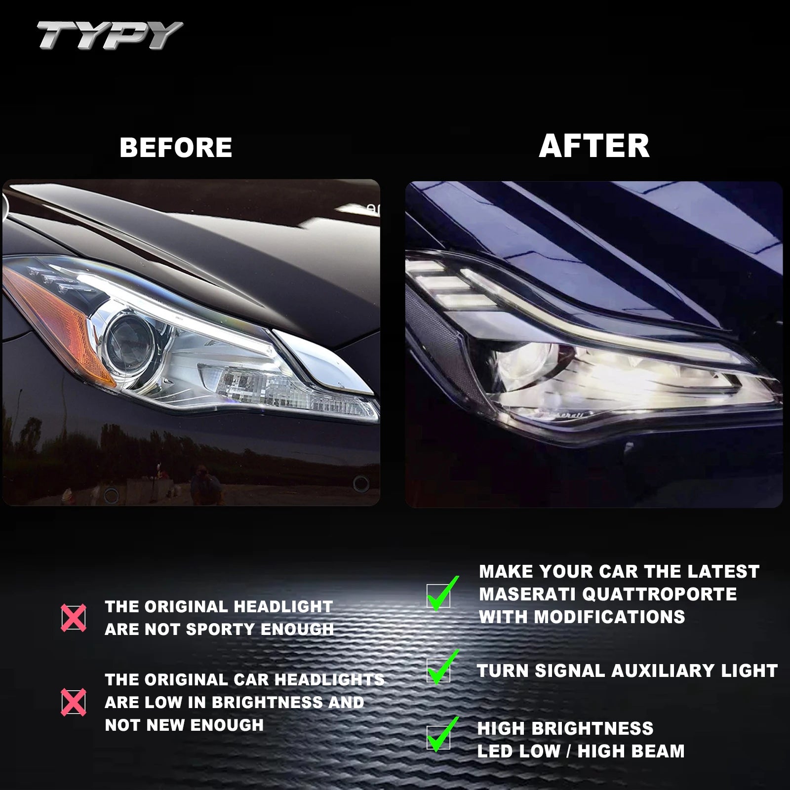 Auto LED Light Headlights Assembly For Maserati Quattroporte 2013-2021 Upgrade Full LED Front Lamps