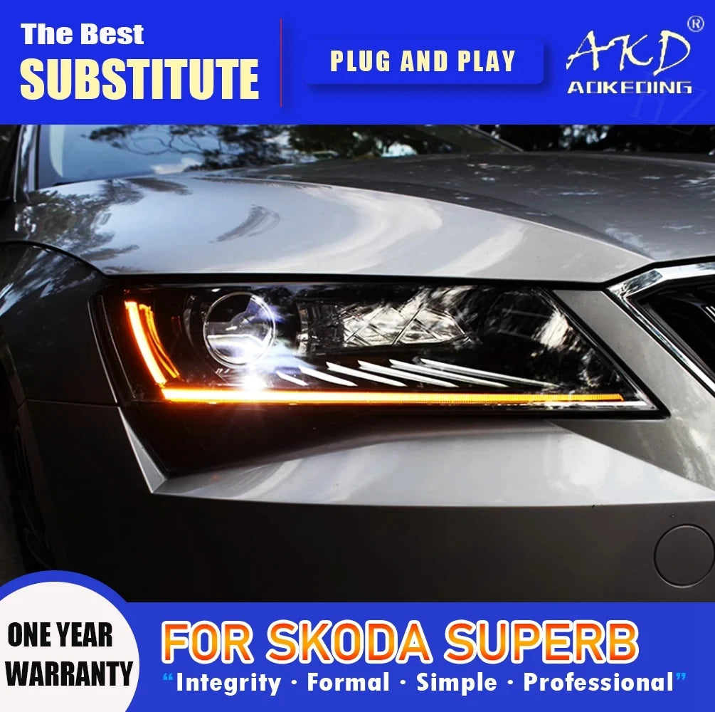 Headlight For Skoda Superb 2016-2018 автомобильные товары 12V H7 LED 2 PCS Light AKD Car Decoration Accessories Superb Head Lamp