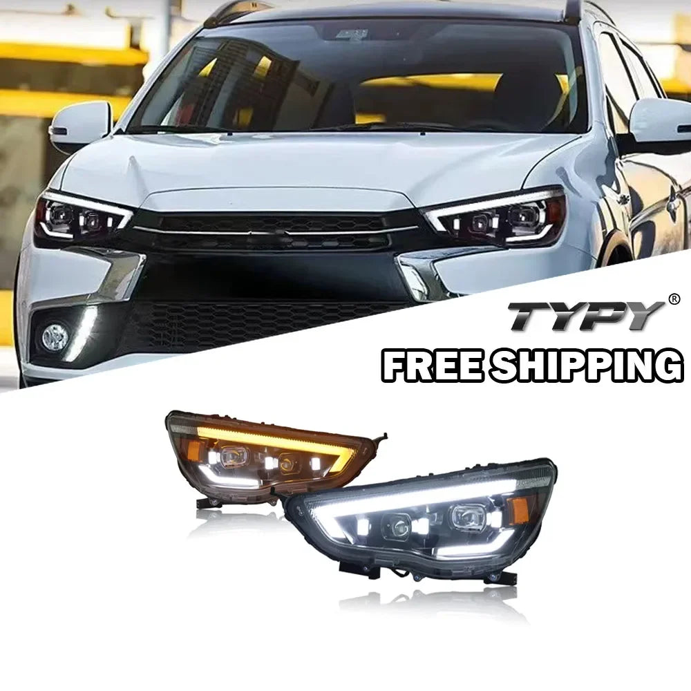 TYPY Car For Mitsubishi ASX Headlight 2013-2019 Upgrade Modified LED Headlights Dynamic Turn Brake lamp DRL Car Accessories