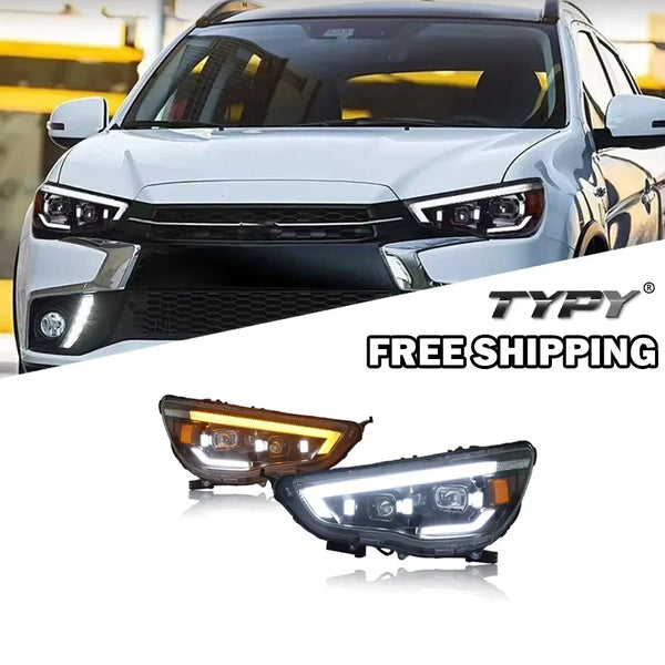 TYPY Car For Mitsubishi ASX Headlight 2013-2019 Upgrade Modified LED Headlights Dynamic Turn Brake lamp DRL Car Accessories