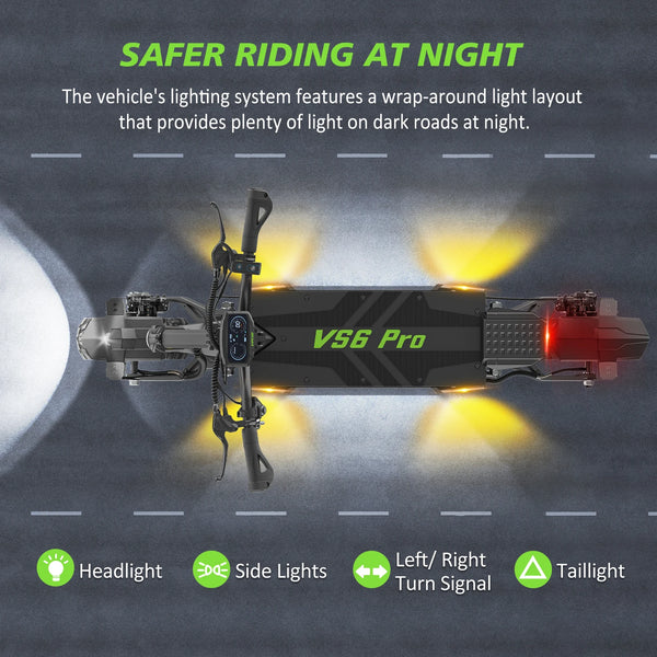 VIPCOO VS6 PRO Fast Electric Scooter 2x1200W Dual Motors 52V 20.8Ah Power Battery 50-65Km Range Foldable Adult City E-Scooter