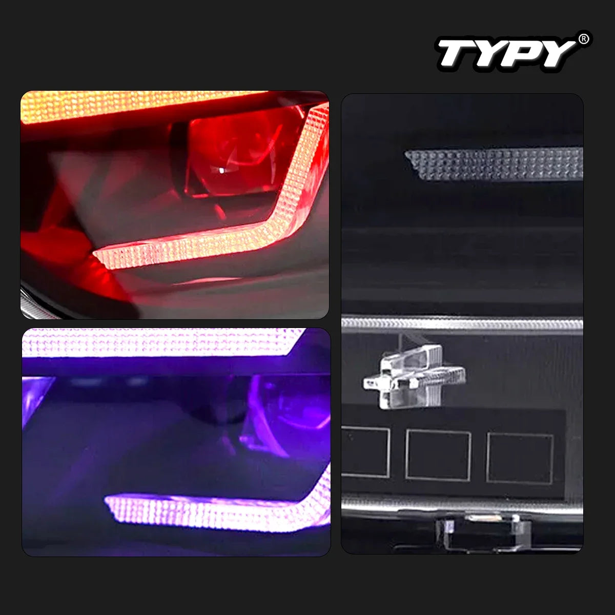 TYPY Car Lights For Ford Mustang RGB 2015-2017 Headlight LED Projetor head Lamp Daytime Running Light Automotive Accessories
