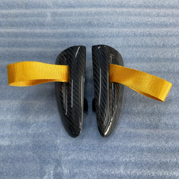 SMS GT3 GT4 RS STYLE Gloss Carbon FRP DOOR PULL HANDLES In Yellow FOR PORSCHE 987 BOXSTER CAYMAN 997 911