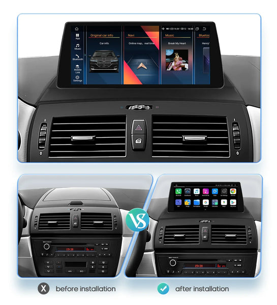 10.25" Car Multimedia Player GPS Navigation Support DSP Carplay Android Auto for BMW X3 E83 (2004-2010) Without Original Screen