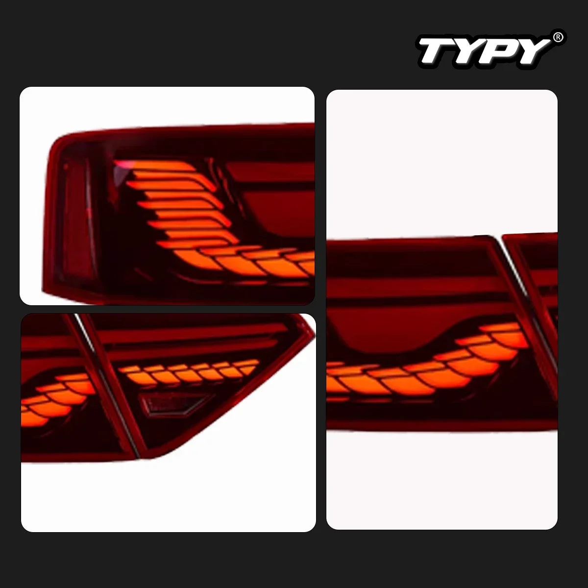TYPY Car For Audi A5 RGB Taillights 2008-2016 Upgrade Modified to New DRL Dynamic Turn Signal LED Taillight Auto Accessories