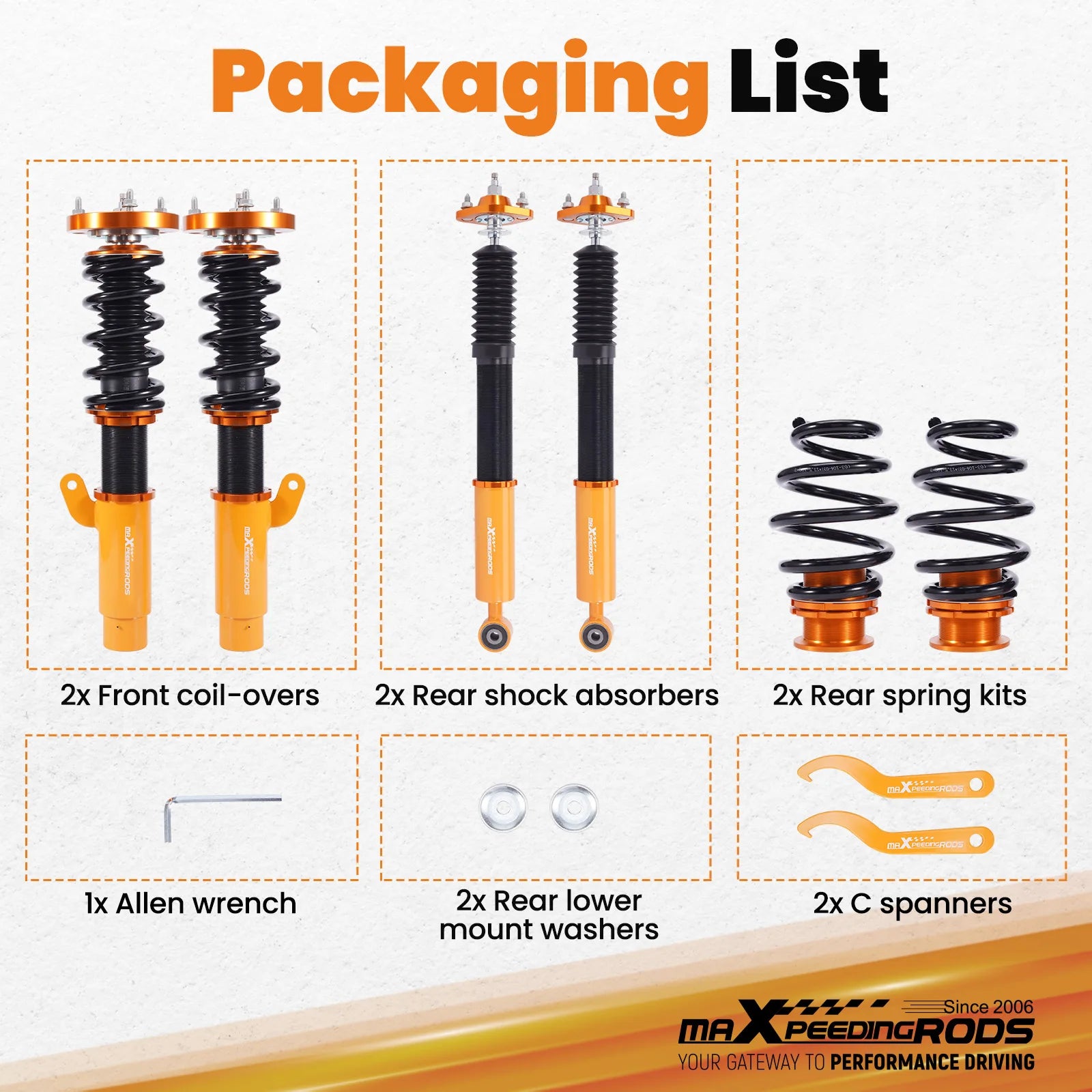 Coilovers Suspension 24 Way Damper Shocks For BMW E46 320i 325i 330i 1998-2005 Lowering Suspension Shock Absorber Kit