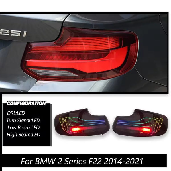 TYPY Car Taillight For BMW 2 Series F22 Tail Lamp 2014-2021 RGB LED Projector Tail Lamp New Running Lights Water Turn Signal