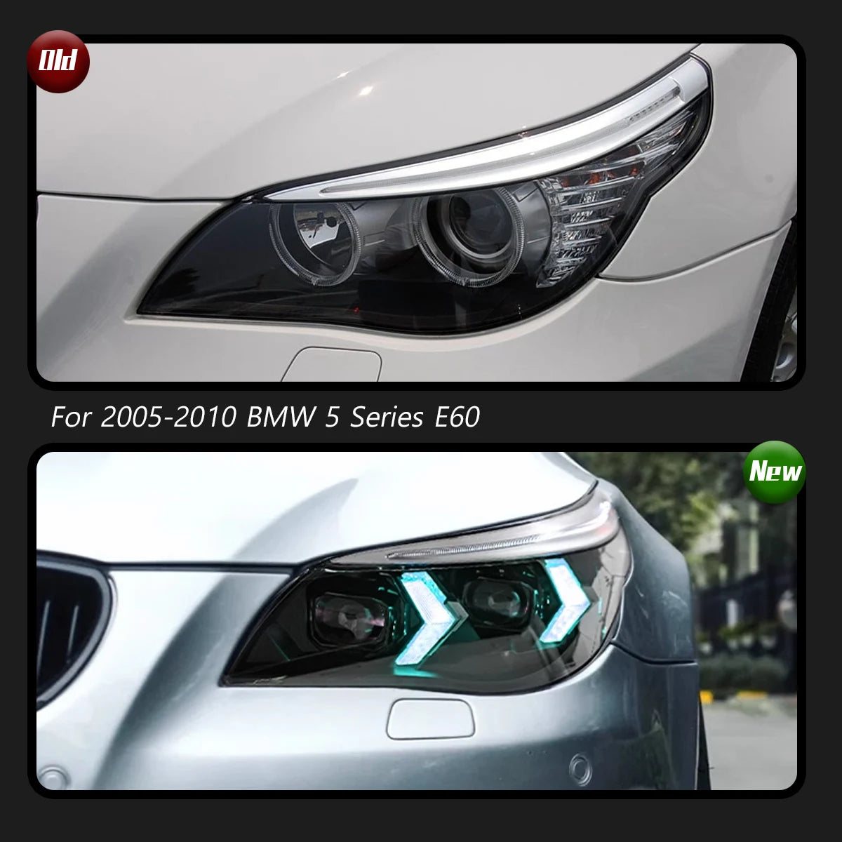 TYPY Car For BMW 3 Series E60 RGB Headlight 2004-2010 Upgrade Modified to New Dynamic Turn Signal LED Headlight Auto Accessories
