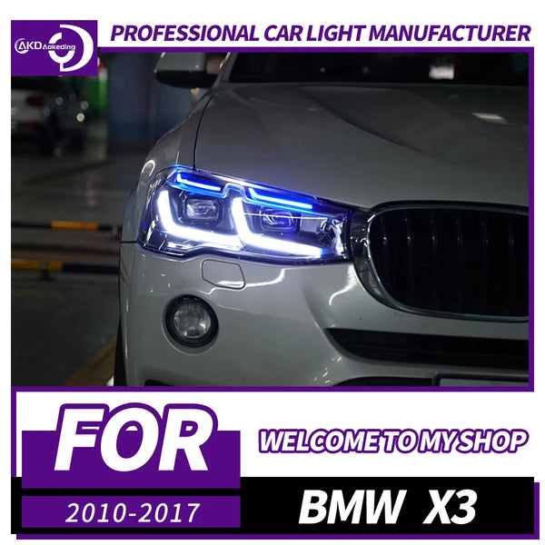 AKD LED Car Headlights For BMW X3 2010-2017 X4 F26 F25 Headlight Assembly DRL Turn Signal Projector Headlights Plug Play