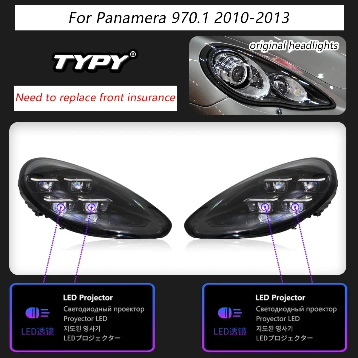 New LED Head Lamp Upgrade Modified For Porsche Panamera 970.1 970.2 Headlights 2010-2016 Dynamic Signal Lamp Auto Accessories
