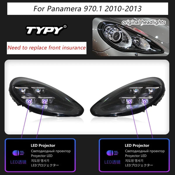 New LED Head Lamp Upgrade Modified For Porsche Panamera 970.1 970.2 Headlights 2010-2016 Dynamic Signal Lamp Auto Accessories