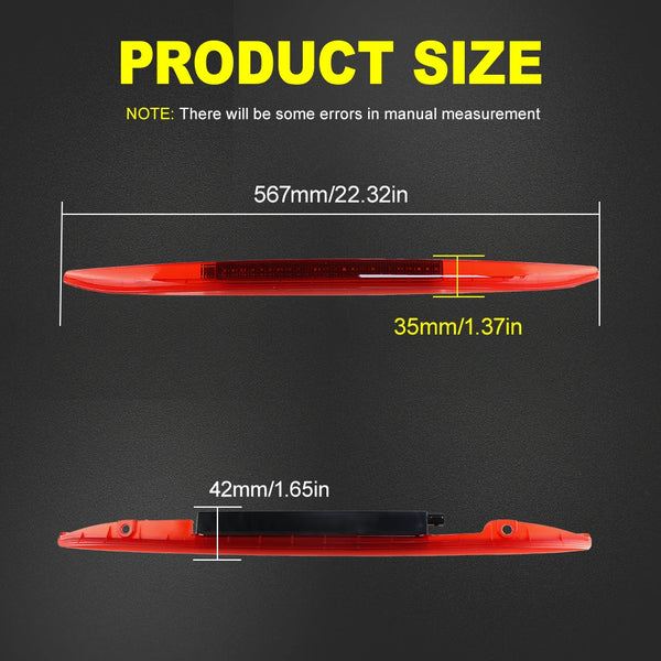 For 1996-2004  Boxster 986 Smoked RED LED Third Brake Light High Mount Stop Lamp OEM:98663105000