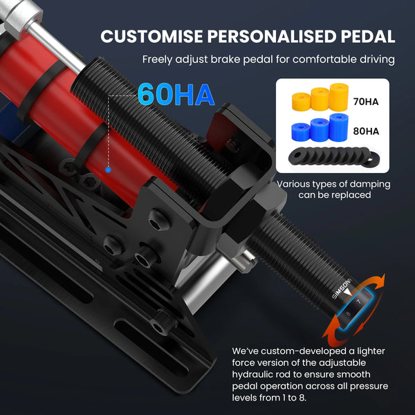 SIMSONN PRO X Ultra Sim Pedals PC Sim Racing Simulator Pressure Sensor Load Cell Pedal HE Hydraulic Pedal for PC Cockpit Pedal