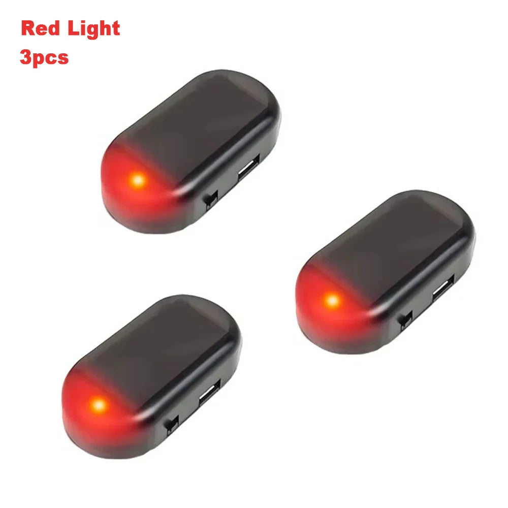 Solar Powered Car Fake Security Light Simulated Dummy Alarm Wireless Warning Anti-Theft Caution Lamp LED Flashing Imitation