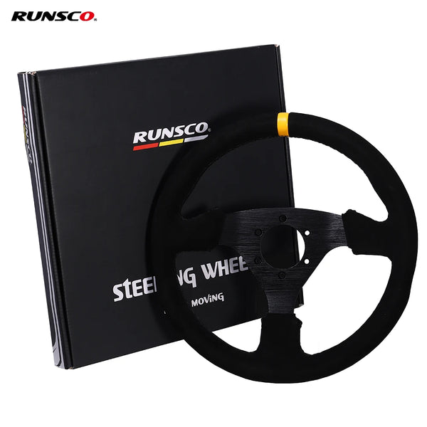 Universal 330mm Steering Wheel Suede Drift Sim Racing Game Steering Wheel Flat Aluminum Frame13Inch