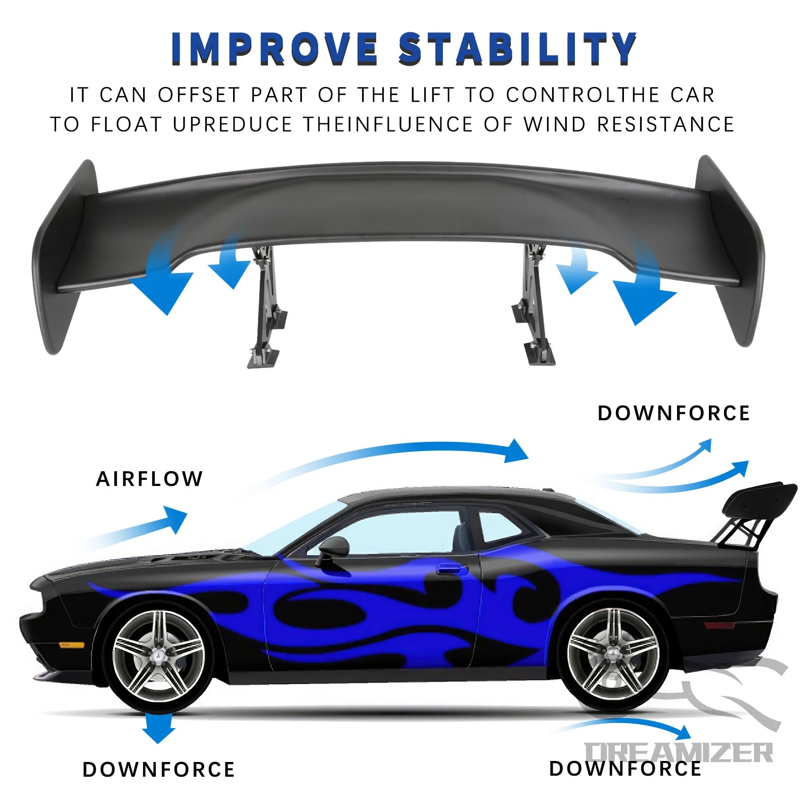 Universal GT Style Rear Spoiler Wing Tail Air Dam For 99% Sedan Body Kit Decoration Racing Car Tuning Accessories
