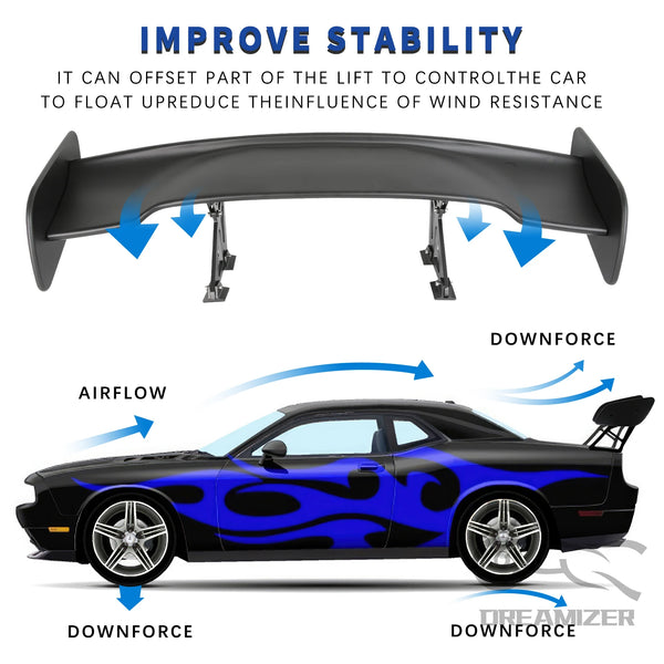 Universal GT Style Rear Spoiler Wing Tail Air Dam For 99% Sedan Body Kit Decoration Racing Car Tuning Accessories