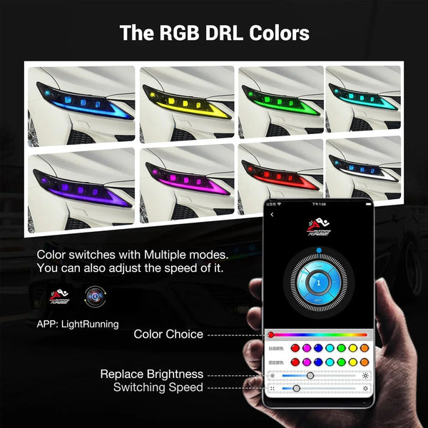 TYPY RGB HeadLamp Assembly Fit For Toyota Camry RGB Head Lamp 2018-2023 Upgrade to NEW Camry Dynamic Turn Signal RGB Head lamp