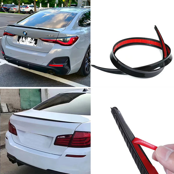 1 Pcs Car ABS Universal 1.2M BlackSpoiler  Accessory Car Spoiler Soft Auto Rear Roof Trunk Spoiler Rear Wing Lip Trim Sticker