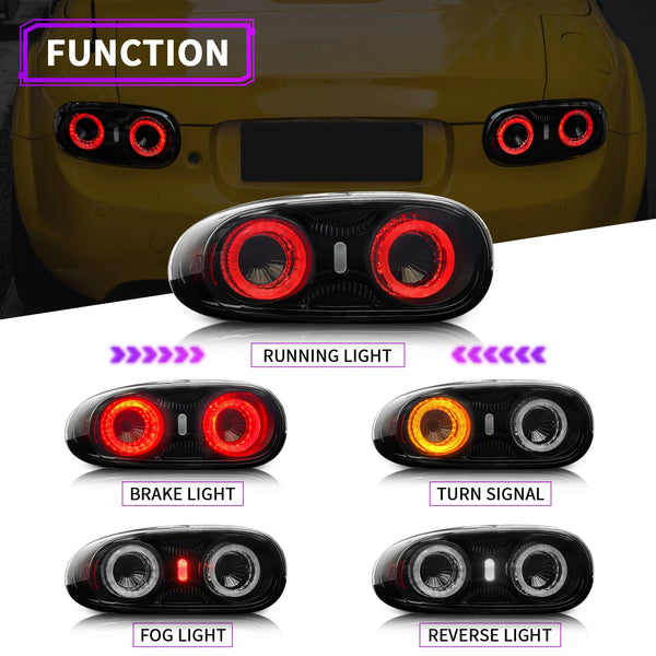 NC LED Tail Lights For Mazda MX-5 MX5 NC2 NC3 2008-2015 Tail Lights Rear Fog Lamp Brake + Reverse Lights Sequential Turn Signal