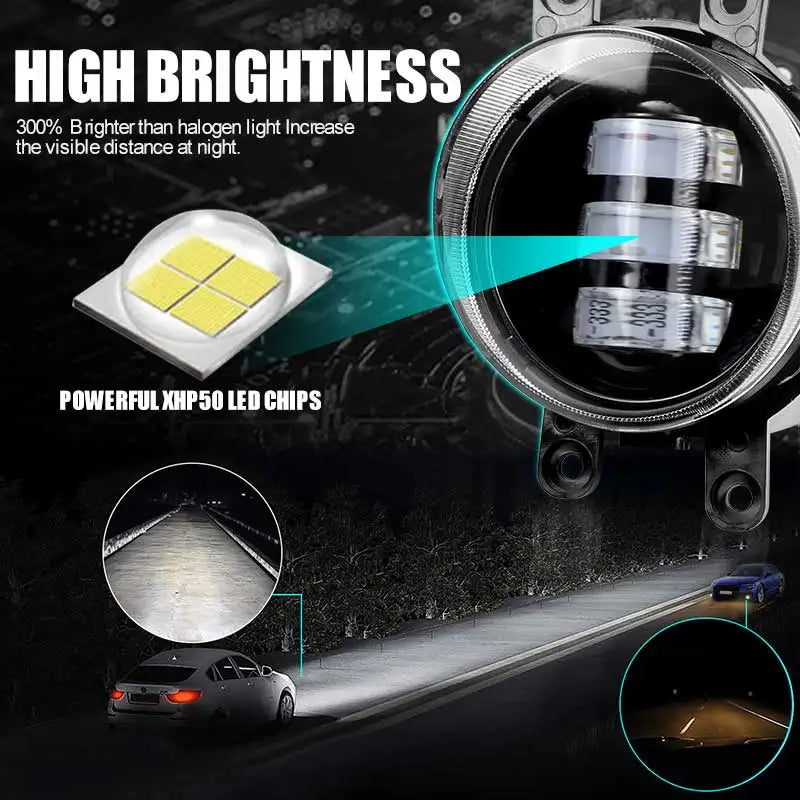 3 inch LED Fog Light 30W 6000K White Flat Driving Beam Off Road Driving Lamp