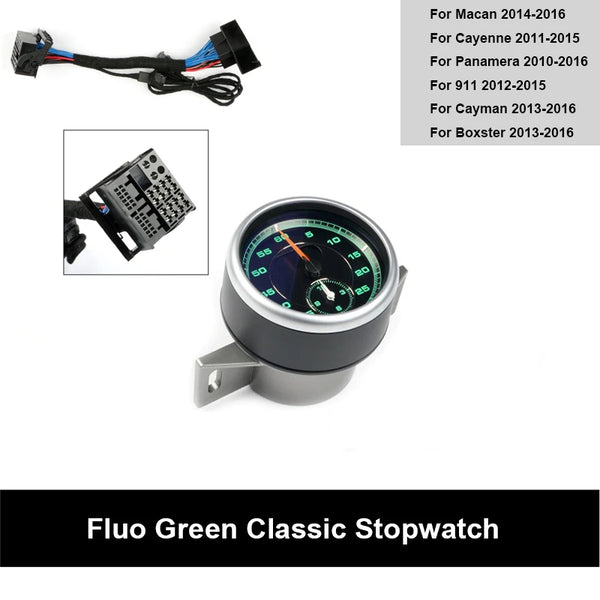 For Porsche Panamera 2010-2016 Cayman Boxster 2013-2016 911 2012-2015 Cayenne 2011-2015 Macan 14-16 Chrono Timer Stopwatch Clock
