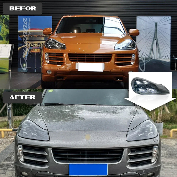TYPY Car For Porsche Cayenne 957 Headlight 2007-2010 Upgraded Styling New LED Headlight Dynamic Turn Signal Lamp Car Accessories