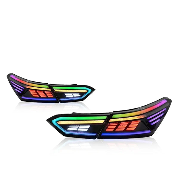 TYPY New LED Taillight Upgrade Modified Full Tail Lamp Car Accessories For Toyota Camry RGB 2018-2023 Dynamic Turn Signals