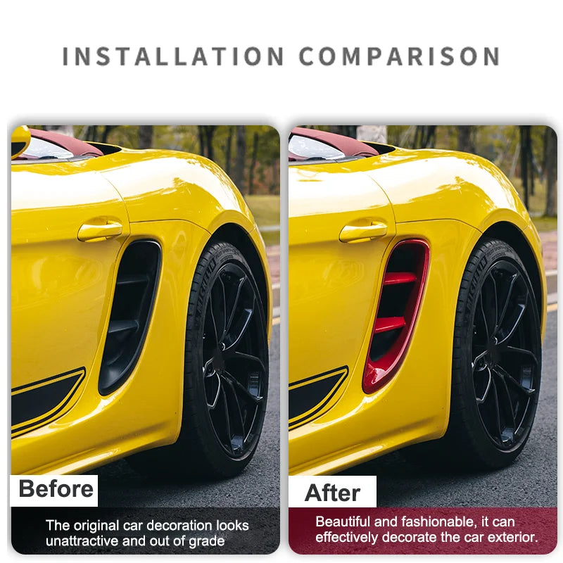 For Porsche 718 Cayman Boxster 2017-2021 Carbon Fiber Car Side Fender Vent Air Flow Cover Outlet Decorative Sticker Accessories