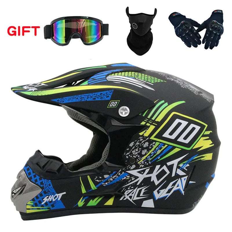 Lionstar Unisex Motorcycle Motocross Helmet with FREE Gifts