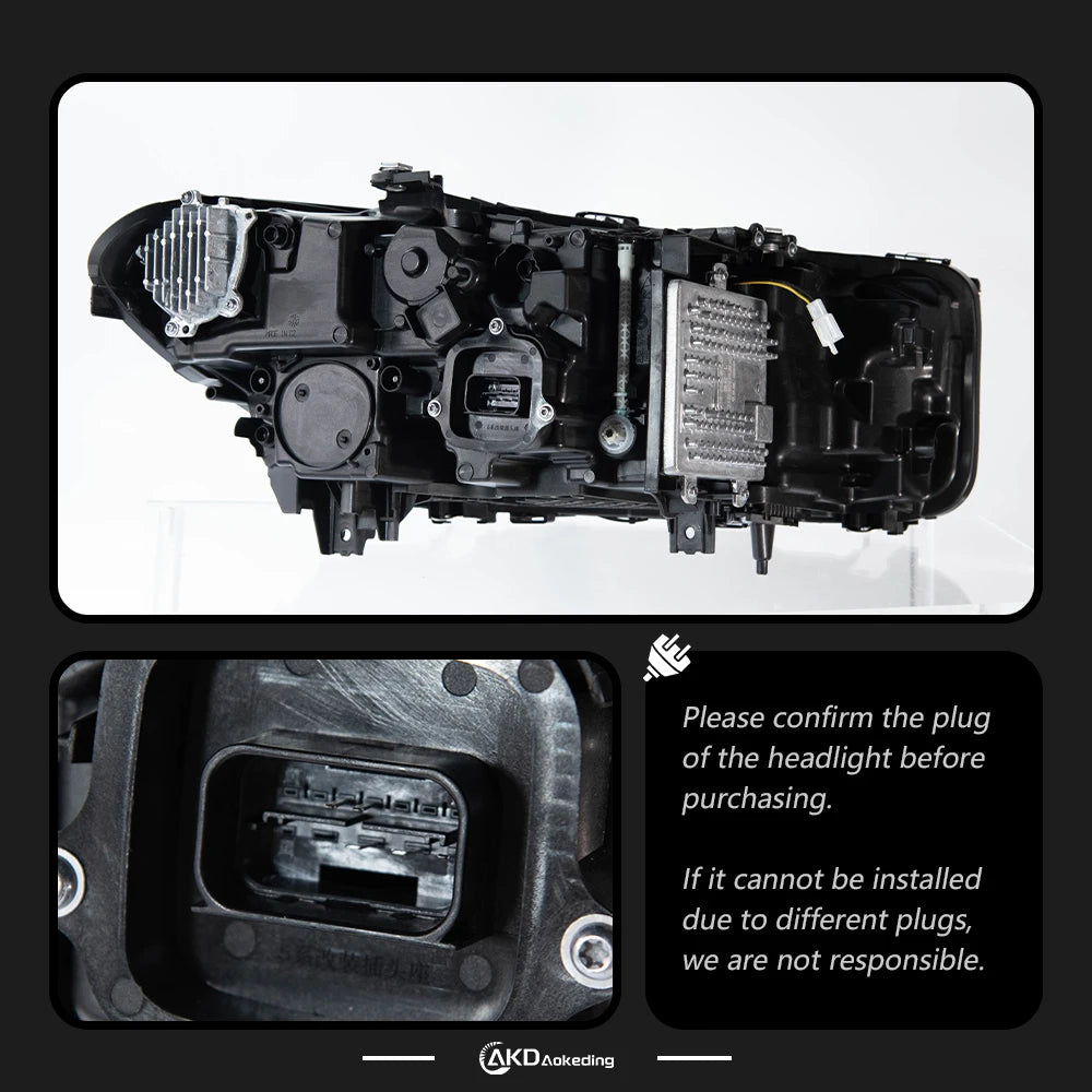 AKD Head Lamp for BMW G30 G38 LED Headlight 2018-2020 Headlights 525i 530i M5 DRL Turn Signal High Beam Angel Eye Projector Lens